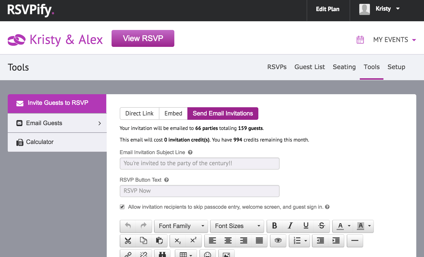 Can I Send My Invitations Using Rsvpify  â Rsvpify Support Center